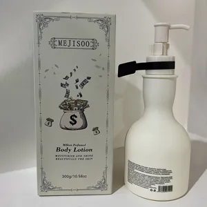 Detailaufnahme der parfümierten Bodylotion mit Spenderpumpe und Verpackung mit Inhaltsstoffen.