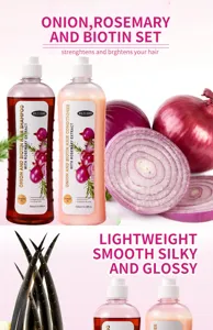 Onion rosemary biotin shampoo and conditioner set 500ml hair care detail presentation