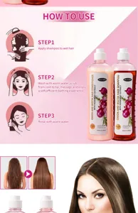 Onion rosemary biotin hair shampoo and conditioner set 500ml for damaged hair care daily use.