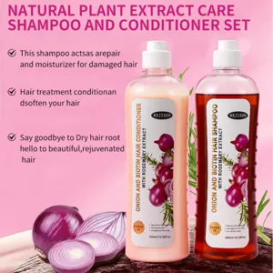 Onion Biotin Rosemary Shampoo and Conditioner Set Natural Plant Extract Hair Care 500ml