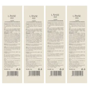 Detailed ingredient and usage instructions label of LANSE scented hand cream 80g packaging.