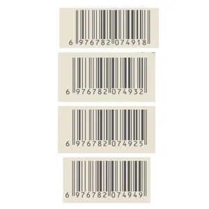 Hand cream barcode detail view showing product packaging identification codes for variants.