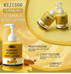 Loción Corporal De Cúrcuma Vitamina C 300g Hidratante Nutritiva E Iluminadora Para Piel