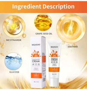 Sommerschutzcreme Inhaltsstoff Detail mit Nicotinamid, Traubenkernöl und aktiver Formel.