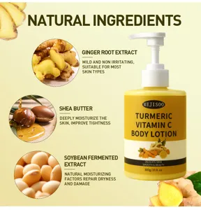 Loción corporal de cúrcuma vitamina C 300g extracto de jengibre hidratante piel.