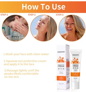 Detailansicht zur Anwendung der Summer Protection Cream SPF50 mit Schritt-für-Schritt-Anleitung.