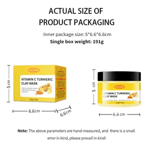 Vitamin C turmeric clay mask product packaging size and weight detail specification chart