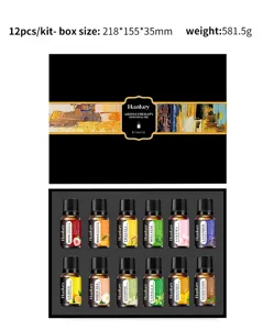 12pcs Aromatherapy Essential Oil Set Gift Box Plant Fragrance Home Diffuser Oils 10ml