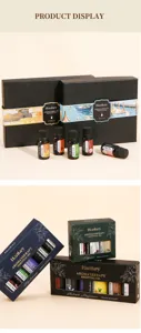 Aromatherapy essential oil gift set with various plant fragrances for home and relaxation use.