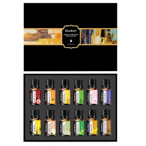 Aromatherapy Essential Oil Set 12 Bottles 10ml Pure Plant Extract Gift Box Package