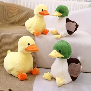 Set di giocattoli di peluche di anatra carina, morbide bambole imbottite per regalo bambini.