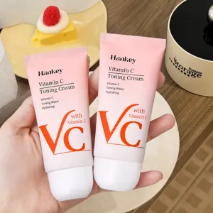 Crème Visage Tonifiante à la Vitamine C Hydratante Éclaircissante Base de Maquillage Naturelle Soin de la Peau pour Femmes