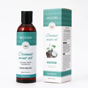 Coconut mint oil mouthwash 200ml natural teeth pulling oil fresh breath oral care bottle