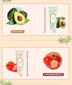 MEJISOO 80g moisturizing hand cream set with natural avocado and strawberry extracts.