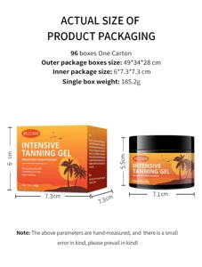 Gel bronzant intensif accélérateur de bronzage extérieur 140g avec détails d'emballage
