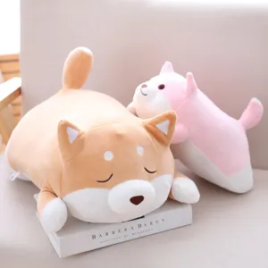 Cute Shiba Inu plush toy soft stuffed animal pillow cute dog doll great birthday gift option.