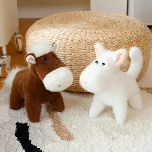 Cute plush animal doll desktop decoration, soft stuffed toy cute companion for office desk.