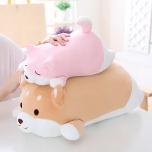 Cute fat Shiba Inu plush toy soft puppy pillow doll birthday gift for kids and friends