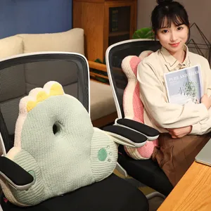 Cute Animal Shaped Office Lumbar Support Pillow Breathable Plush Nap Cushion Car Back Cushion Home Decor Plush Toy