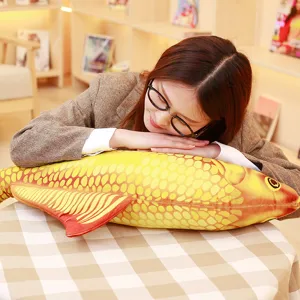 Creative simulation koi fish plush toy pillow, soft stuffed animal for home decor or gift use.