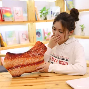 Nouveauté oreiller en peluche ventre de porc coussin de nourriture amusant jouet doux