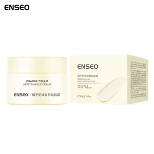 Orange Cream Makeup Primer Face Cream Moisturizing Hydrating Brightening Smooth Base Makeup For Women Daily Skincare