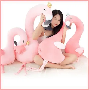 Cute Crown Flamingo Plush Toy Large Soft Pillow Cute Animal Doll Gift for Kids Home Decor