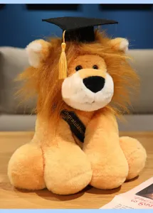 Graduation Lion Plush Toy Cute Stuffed Animal Grad Gift for Students Bachelor Cap