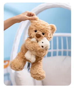 Schattige moeder en kind teddybeer pluche speelgoed zacht knuffelkussen voor kindertroost.