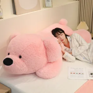 Géant rose ours en peluche, extra grand mignon doreur poupée en peluche, oreiller de lit.