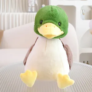 Simpatico peluche di germano reale animale imbottito morbido regalo vista dettagliata