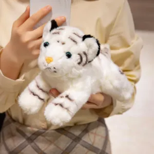 Simulation white tiger plush toy cute stuffed animal doll for kids gift and decoration