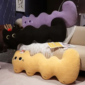 Morbido cuscino lungo in peluche di gatto kawaii cuscino per letto divano comodo cuscino