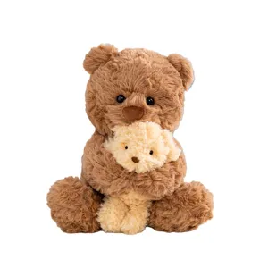 Schattige moeder en kind beren pluche knuffel, zacht speelgoed als ideale slaapmaatje voor kinderen.