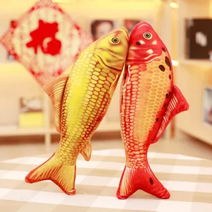 Cute simulation koi fish plush toy pillow creative stuffed animal soft gift home decor