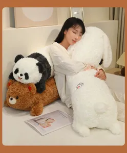 Cute long plush hugging pillow and cute panda bear stuffed toys for girls birthday gifts.
