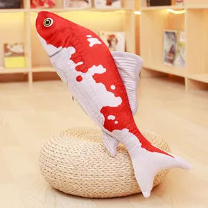 Creative simulation koi fish plush toy pillow home decor stuffed animal gift detail view