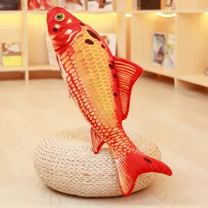 Creative simulation koi fish plush toy soft stuffed animal pillow home decor gift 50cm