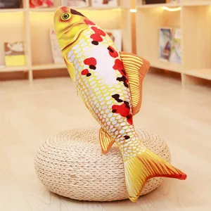 Realistic koi fish plush toy soft cushion creative animal doll pillow home decor gift detail
