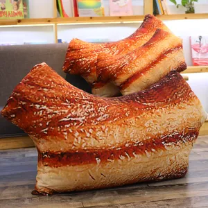 Coussin en peluche ventre de porc drôle simulation créative viande braisée décoration