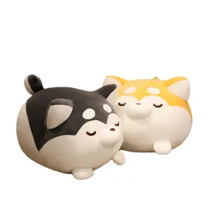 Cute fat puppy plush toy soft husky shiba inu big pillow doll gift for girls sleeping bedding