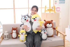 Cute cartoon dog plush toy soft husky shiba inu stuffed animal children birthday gift