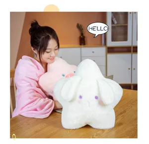 Joli oreiller en peluche étoile avec oreilles de lapin coussin moelleux doux pour dortoir.
