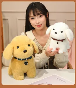 Cute plush standing puppy toy soft stuffed animal doll companion for kids and toddlers