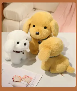 Cute simulation plush puppy toy realistic standing dog doll soft stuffed animal gift for kids