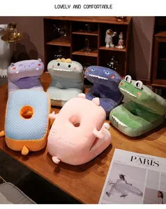 Joli oreiller de sieste en peluche coussin de bureau doux rembourré animal de dessin animé