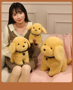 Simulation puppy plush toy cute golden retriever doll children companion toy soft
