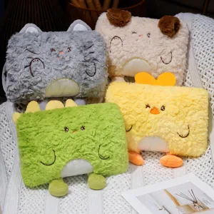 Winter Cartoon Animal Plush Hand Warmer Pillow Cute Office Nap Cushion Warm Gift