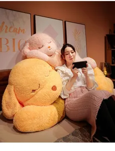 Giant sweater sleeping puppy plush toy cute big dog pillow for girls bedroom decor