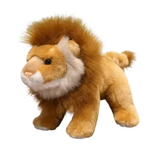 Peluche de león realista y suave, animal de peluche para niños, regalo de decoración.